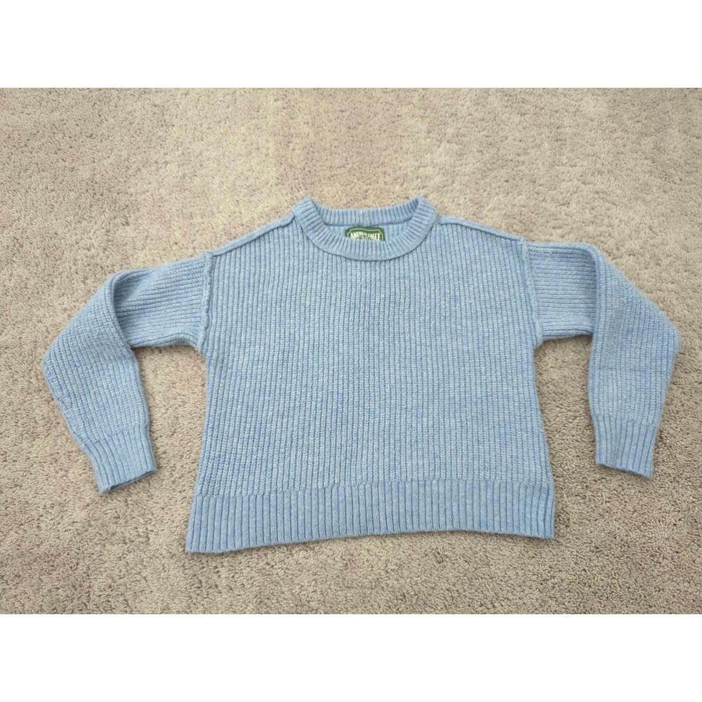 American Eagle Sweater Womens XL‎ Blue Pullover Long Sleeve Cropped